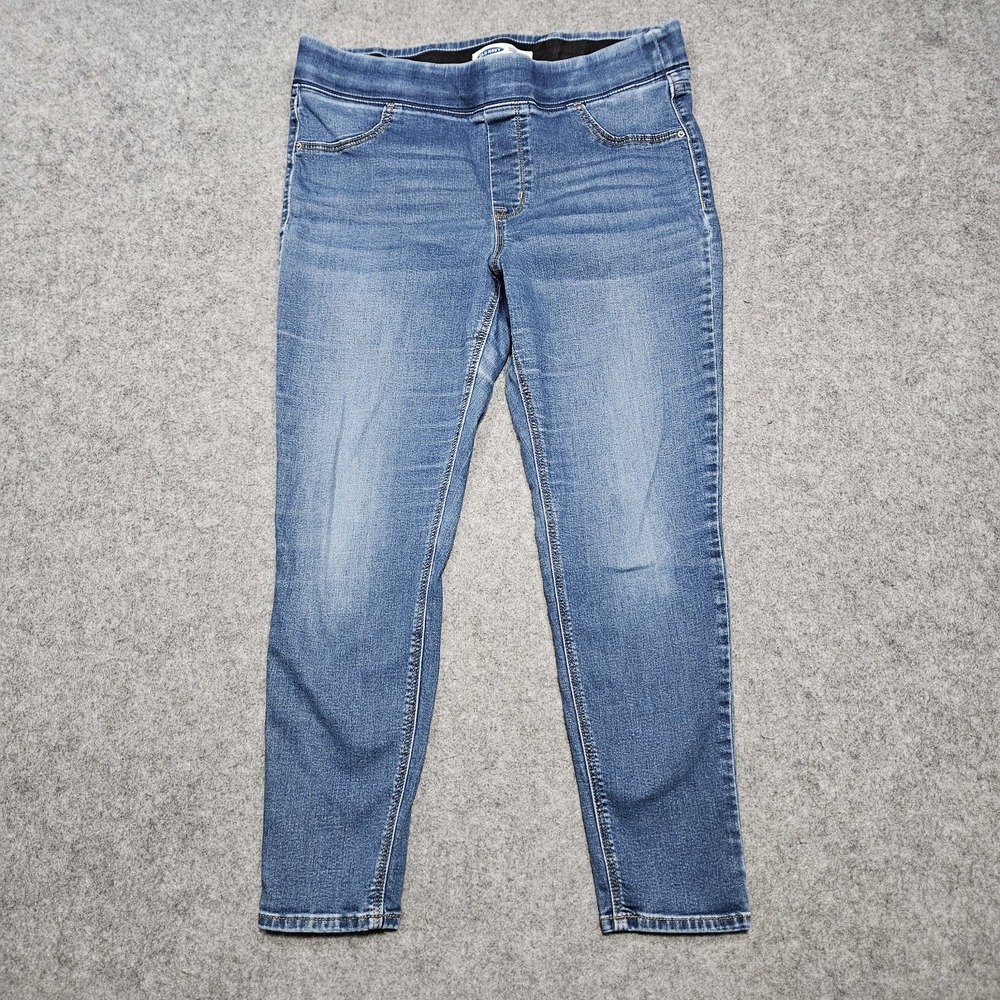 Old Navy Rockstar Super Skinny Jeggings Sz 16 Short Mid Rise Med Wash Ankle Lgth
